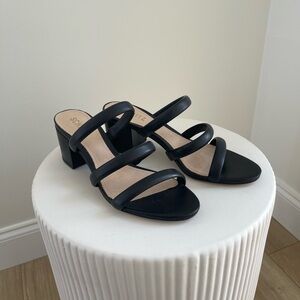 Schutz Black Block Heel Sandals